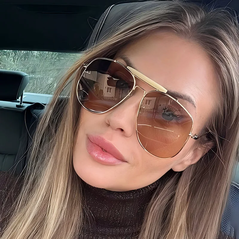 Retro Metal Double Bridge Pilo - Sunglasses Uv400 recension och pris