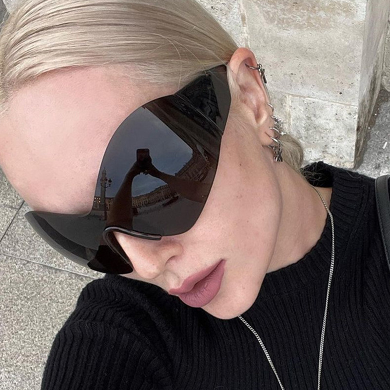 Retro Rimless Oversized Sungla - Sunglasses Uv400 recension och pris