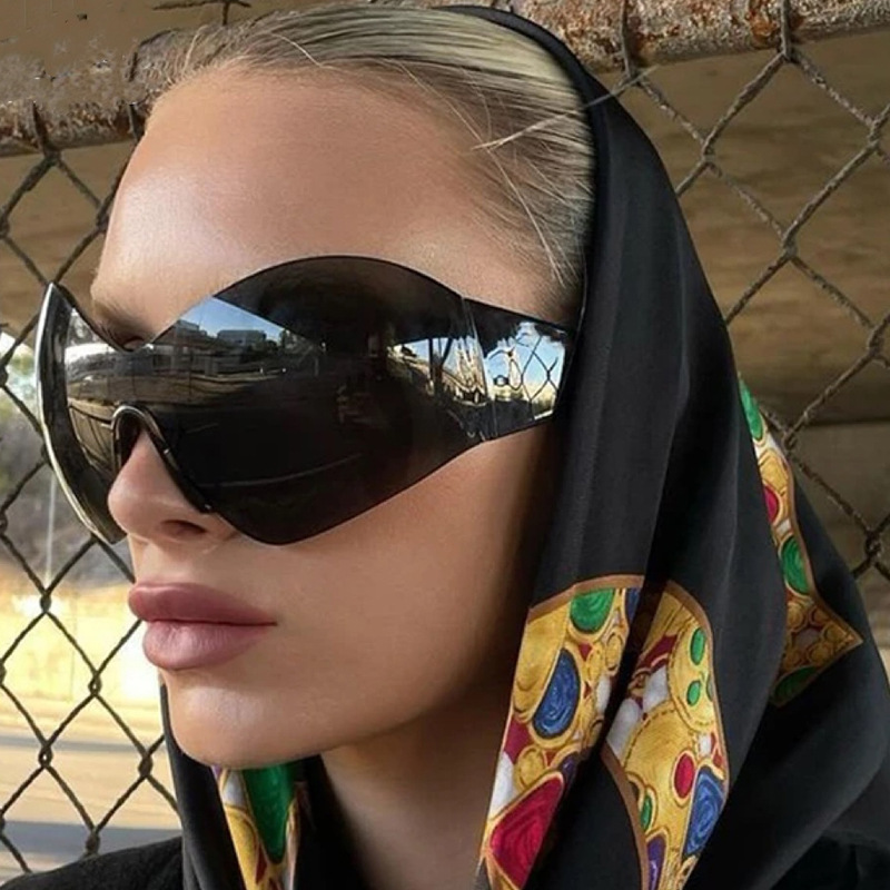 Retro Rimless Oversized Sungla - Sunglasses Uv400 recension och pris