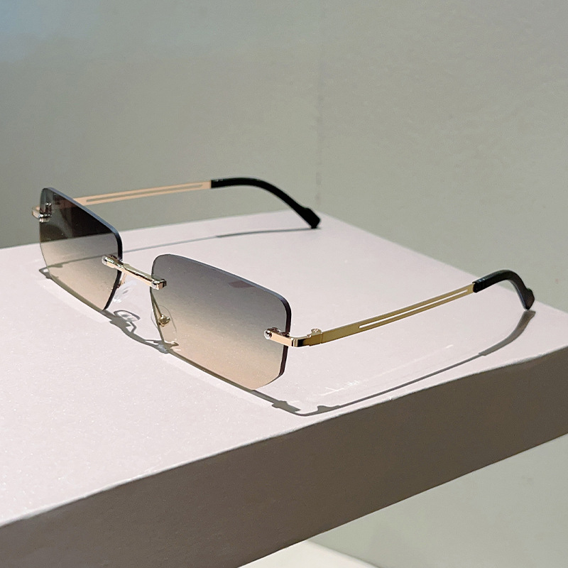 Fashion Rimless Rectangle Sung - Sunglasses Uv400 recension och pris