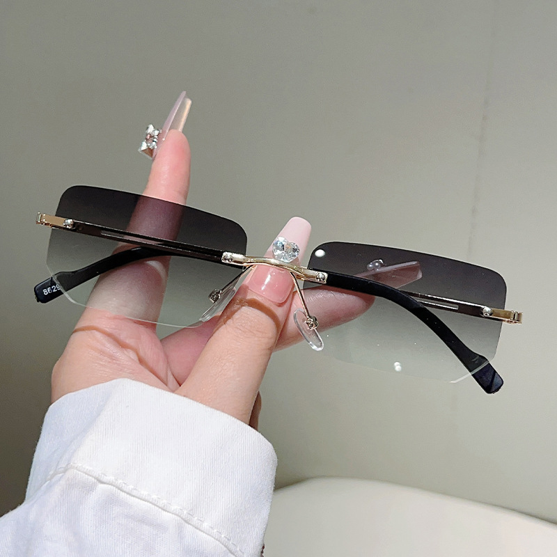 Fashion Rimless Rectangle Sung - Sunglasses Uv400 recension och pris